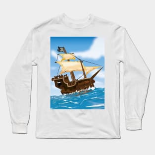 Old Pirate Ship Long Sleeve T-Shirt